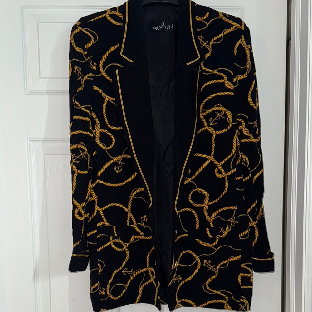 Carole Little Black and Gold Artistic Blazer